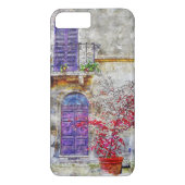 Lila Violet Deurtuin Balkon Tekening Schilderij Case-Mate iPhone Case (Achterkant)
