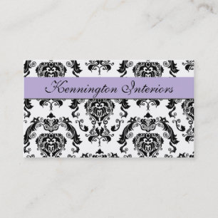 Lila Visitekaartjes met lave Paars Black Damask La