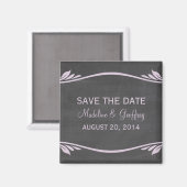 Lila Vlaams Chalkboard Save the Date Magnet (Voorkant / Achterkant)