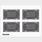 Lila Vlaams Chalkboard Save the Date Stickers (Vel)