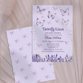 Lila vlinder baby meisje douche uitnodiging