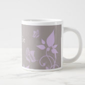 Lila vlinder Floral Jumbo Mok (Rechts)