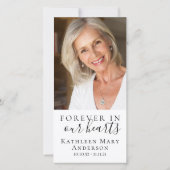 Lila vlinder foto begrafenis bedankkaart (Achterkant)