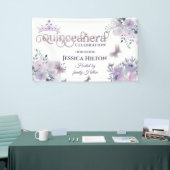 Lila vlinderbloemige tuin tiara Quinceañera in Spandoek (Beurs)