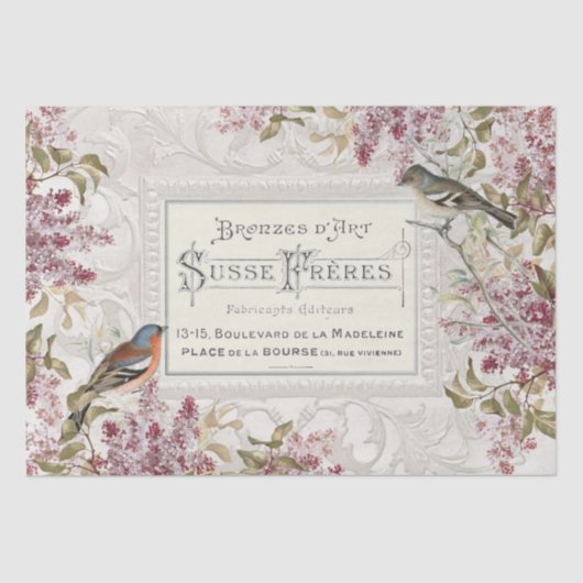 Lila Vloeibaar Frans Lijst ontkoppeling Tissuepapier (Voorkant)