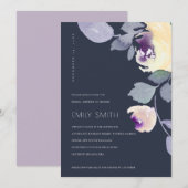 Lila VLOERBAAR VRIJGEZELLENFEEST INVITE GEEL Bedankkaart (Voorkant / Achterkant)