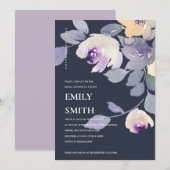 Lila VLOERBAAR VRIJGEZELLENFEEST INVITE GEEL Bedankkaart (Voorkant / Achterkant)