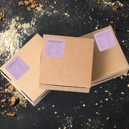 Lila voedselveiligheidsgordelplein vierkante sticker