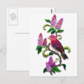 lila vogel briefkaart (Voorkant / Achterkant)