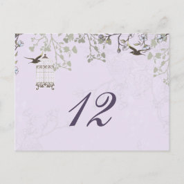 Lila vogeljacht met lavendel vintage briefkaart