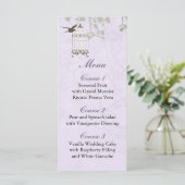 Lila vogeljacht met lavendel vintage menu (Staand voorkant)