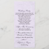 Lila vogeljacht met lavendel vintage programmakaart (Achterkant)