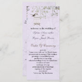 Lila vogeljacht met lavendel vintage programmakaart (Voorkant / Achterkant)