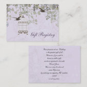 Lila vogeljacht met lavendel vintage visitekaartje (Voorkant / Achterkant)