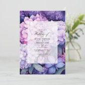 Lila voor Druif Bloemen Zomer Bruiloft Kaart (Staand voorkant)