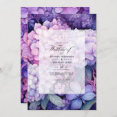 Lila voor Druif Bloemen Zomer Bruiloft Kaart (Voorkant / Achterkant)