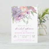 Lila voorjaar Floral Vrijgezellenfeest Kaart (Staand voorkant)