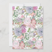 Lila voorjaar Floral Vrijgezellenfeest Kaart (Achterkant)