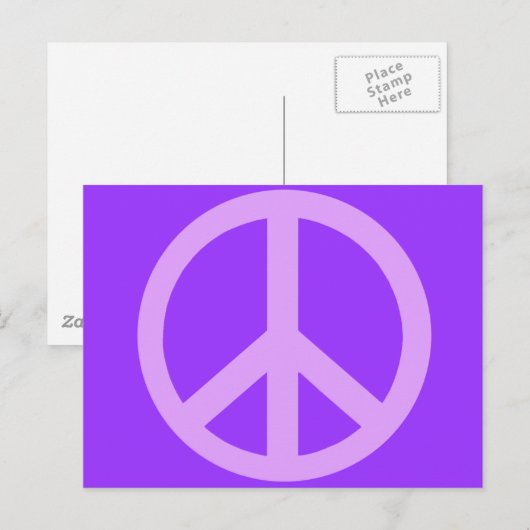 Lila vredesproducten briefkaart (Voorkant / Achterkant)