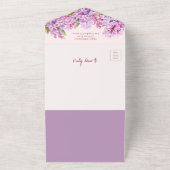 Lila Vrijgezellenfeest bloemenrecept All In One Uitnodiging (Buitenkant)