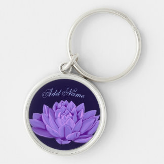  Lila water Lily Gepersonaliseerde Sleutelhanger