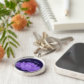  Lila water Lily Gepersonaliseerde Sleutelhanger (Zijkant)