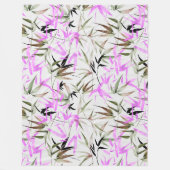 Lila waterverf bladeren fleece deken (Voorkant)