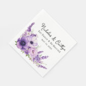 Lila Waterverf Bloemenbruiloft en Vrijgezellenfees Servet (Hoek)