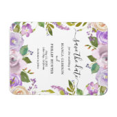 Lila Waterverf Bloemenbruiloft Save the Date Magneet (Horizontaal)