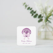 Lila waterverf Bow Seashell logo visitekaartje (Staand voorkant)