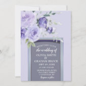 Lila Waterverf bruiloft uitnodiging (Voorkant)
