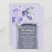 Lila Waterverf bruiloft uitnodiging (Voorkant / Achterkant)