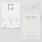 Lila Waterverf Confetti 2-staafoorstscherm Visitekaartje (Voorkant / Achterkant)