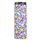 Lila Waterverf Daisy Flower aangepaste naam Zomer Thermosbeker (Achterkant)