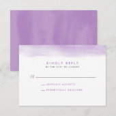 Lila Waterverf Dip Wedding RSVP-kaart Kaart (Voorkant / Achterkant)