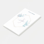 Lila Waterverf Eucalyptus-omhulde monogram Post-it® Notes (Schuin)