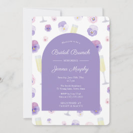 Lila Waterverf Floral Bridal Brunch Party Kaart
