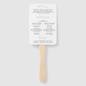 Lila Waterverf Floral Elegant Trouwprogramma Handwaaier (Achterkant)