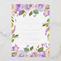 Lila Waterverf Floral Elegant Wedding