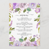 Lila Waterverf Floral Elegant Wedding Menu (Voorkant)