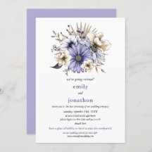 Lila Waterverf Floral Foliage Virtual Wedding