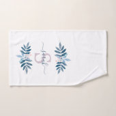 Lila Waterverf Floral Monogram Bad Handdoek (Handdoek)
