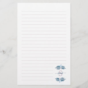 Lila Waterverf Floral Monogram Briefpapier