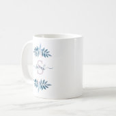 Lila Waterverf Floral Monogram Koffiemok (Voorkant links)