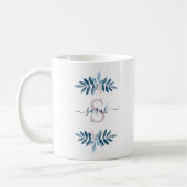 Lila Waterverf Floral Monogram Koffiemok (Links)