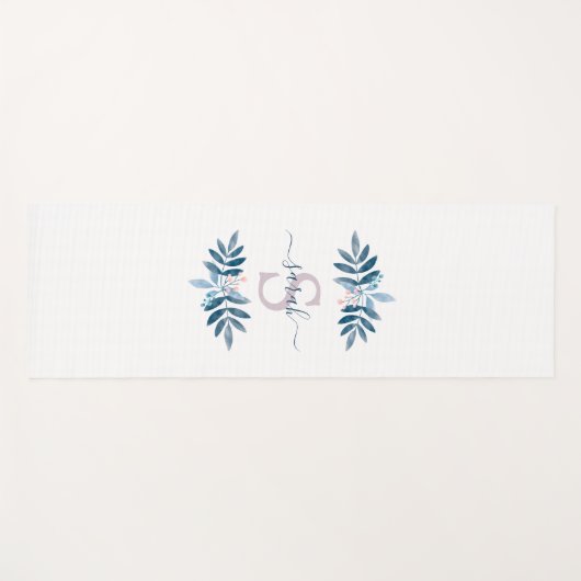 Lila Waterverf Floral Monogram Yogamat (Voorkant (horizontaal))