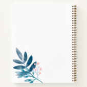 Lila Waterverf Floral Wreator Monogram Notitieboek (Achterkant)