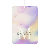 Lila Waterverf Gold Abstract monogram Naam Luchtverfrisser (Voorkant)