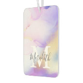 Lila Waterverf Gold Abstract monogram Naam Luchtverfrisser (Links)