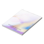 Lila Waterverf Gold Abstracte persoonlijke naam Notitieblok (Linkerzijde)